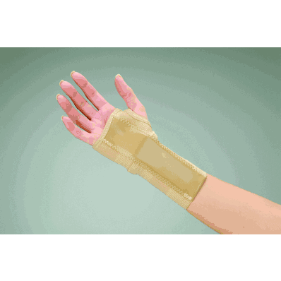 Wrist splint, 6", large in elastic, left