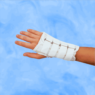 Wrist splint, 6", medium, cock-up, canvas, D-ring, right