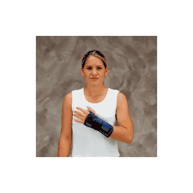 Wrist splint, 6", medium, tietex, left, blue