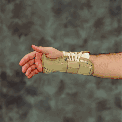 Wrist splint, 6", smallm canvas, lace-up