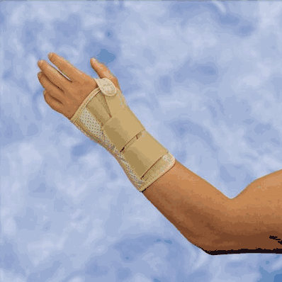 Wrist splint, 7", large, vinyl, left, tan