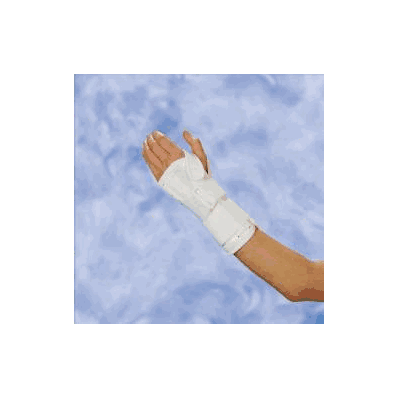 Wrist splint, large, 8", leatherette, white