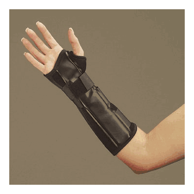 Wrist splint, medium, foam, right hand, black