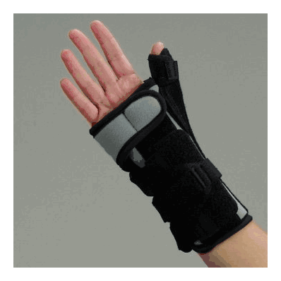 Wrist/Thumb splint, 8", universal, removable palmer