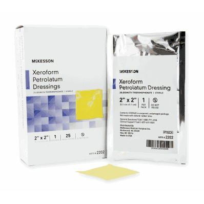 Xeroform Petrolatum Dressing, Size 2 x 2" Square