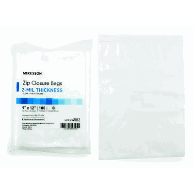 Zip Closure Bag, 9" X 12", 2 Mil. Thickness Grip-lock