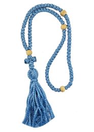 100 Knots Flush Prayer Rope from Lebanon, Blue