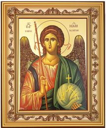 Archangel Michael, Greek Orthodox Icon in Frame 