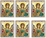 Archangel Michael, Set of 6 Gold Foiled Prayer Cards