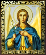 Archangel Gabriel (GAVRIIL), Gold Foil Embossed Orthodox Icon