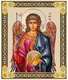 Archangel Raphael Gold Foil Wooden Orthodox Mini Icon