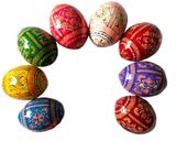 Assorted Colorful Ukrainian Pysanky Wooden Eggs, Set of 8