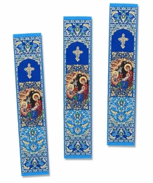 Set of 3 The Nativity Icon Tapestry Book Markers 