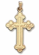 Byzantine Style Cross, Gold 14 KT, Small