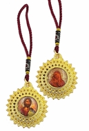 Christ The Teacher and Virgin Mary, Reversible Icon Pendant