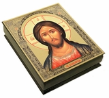 Christ Almighty, Wooded Icon Keepsake Rosary Box