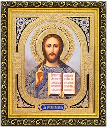 Christ Almighty, Framed Gold Foil Icon Covered with Glass