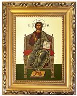 Christ Blessing, Framed Greek Byzantine Icon with Stand