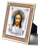 Christ "Not Made by Hands"  (Spas Nerukotvorniy),  Embossed Icon Printed on Leather