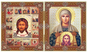 Christ Made Without Hands / Feast Days & St Veronica w/Veil, Diptych