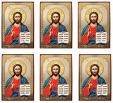 Christ The Teacher, Set of 6 Gold Foiled Prayer Cards