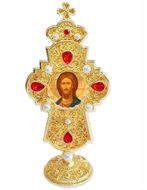Christ The Teacher, Jeweled Standing Cross, 7 Inch