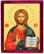 Christ the Teacher Pantocrator Icon in Velvet Case 