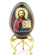 Christ The Teacher, Wooden Decoupage Icon Egg with Stand