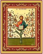 Jesus Christ The Vine-Tree, Greek Byzantine Icon in Frame, Small