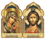 Virgin of Kazan / Christ The Teacher, Dome Shape Diptych