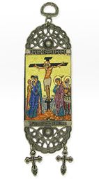 Crucifixion, Tapestry Icon Banner, 7" H
