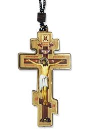 Three Bar Wooden Cross on Rope, Small