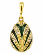 Egg Pendant, Faberge Style,  Sterling Silver 925,  Gold Gilded 18 KT 