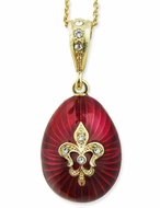 Egg Pendant "Fleur-de-lis",  Sterling Silver 925, Gold Plated