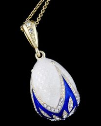 Egg Pendant, Sterling Silver,  Gold Gilded, White