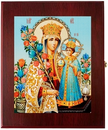 Virgin Mary Unfading Bloom, Wall Hanging Sacred Framed Icon Box
