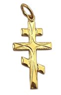 Three Barred Sterling Silver, 24kt Gold Plated Cross 