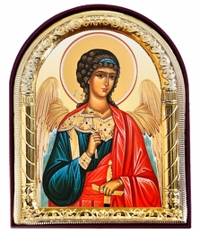 Guardian Angel, Arched Orthodox Icon with Stand 