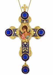 Guardian Angel Icon in Byzantine Styled Cross Ornament