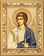 Guardian Angel, Orthodox Icon in Wooden Frame 