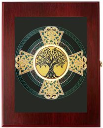 Celtic Cross Tree of Life, Wall Hanging Sacred Framed Icon Box