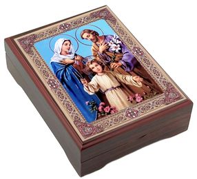The Holy Family, Wooden Icon Keepsake Box