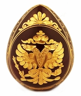 Imperial Crystal Egg with Double Headed Eagle, Burgundy
