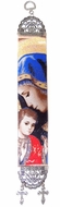 Madonna Caressing the Christ Child, Tapestry Icon Banner, 13" H