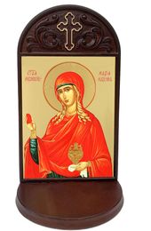 Saint Mary Magdalene, Orthodox Icon in Shrine With Shelf 