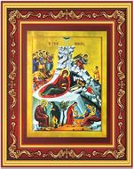 Nativity of Christ, Greek Byzantine Orthodox Icon in Frame