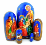  Nativity of Christ, 5 Nesting Doll, Hand Painted
