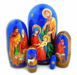  Nativity of Christ, 5 Nesting Doll, Hand Painted