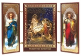Nativity of Christ / Archangels Michael and Gabriel, Mini Triptych