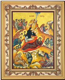 Nativity of Christ, Byzantine Orthodox Icon in Frame 